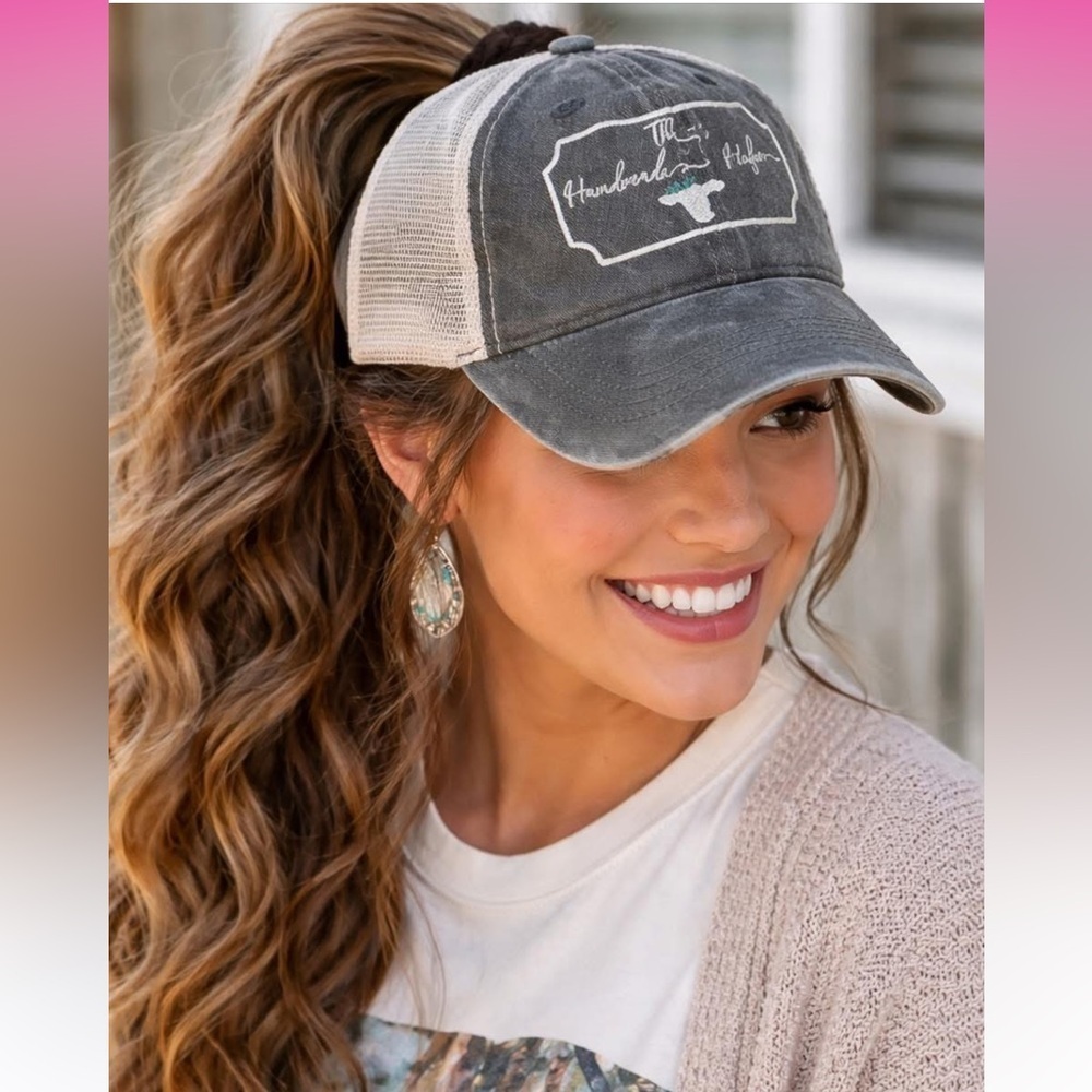The Handmade Heifer Leopard Ponytail Cap NEW